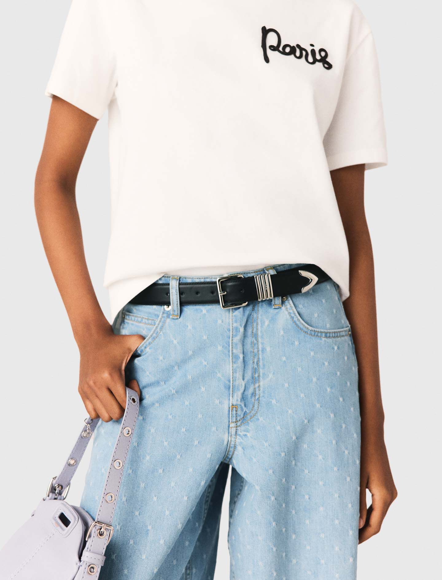 Tee shirt avec logo Paris brodé