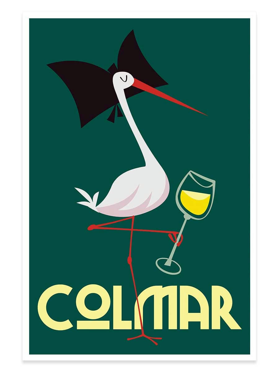 - Affiche cigogne de Colmar sans cadre 60x90cm