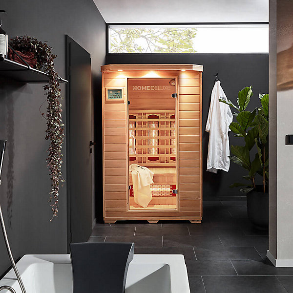 - Cabine infrarouge avec radiateur à spectre complet REDSUN M - 120 x 105 cm pour 2 personnes