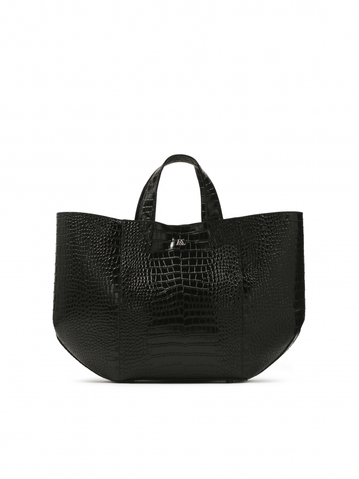 Large leather tote bag