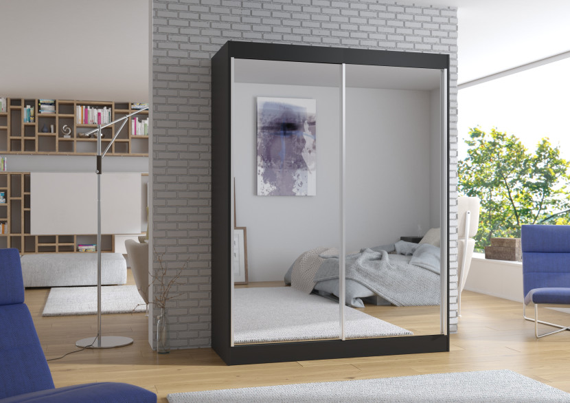 Szafa przesuwna z lustrem FLOREST 150 Black