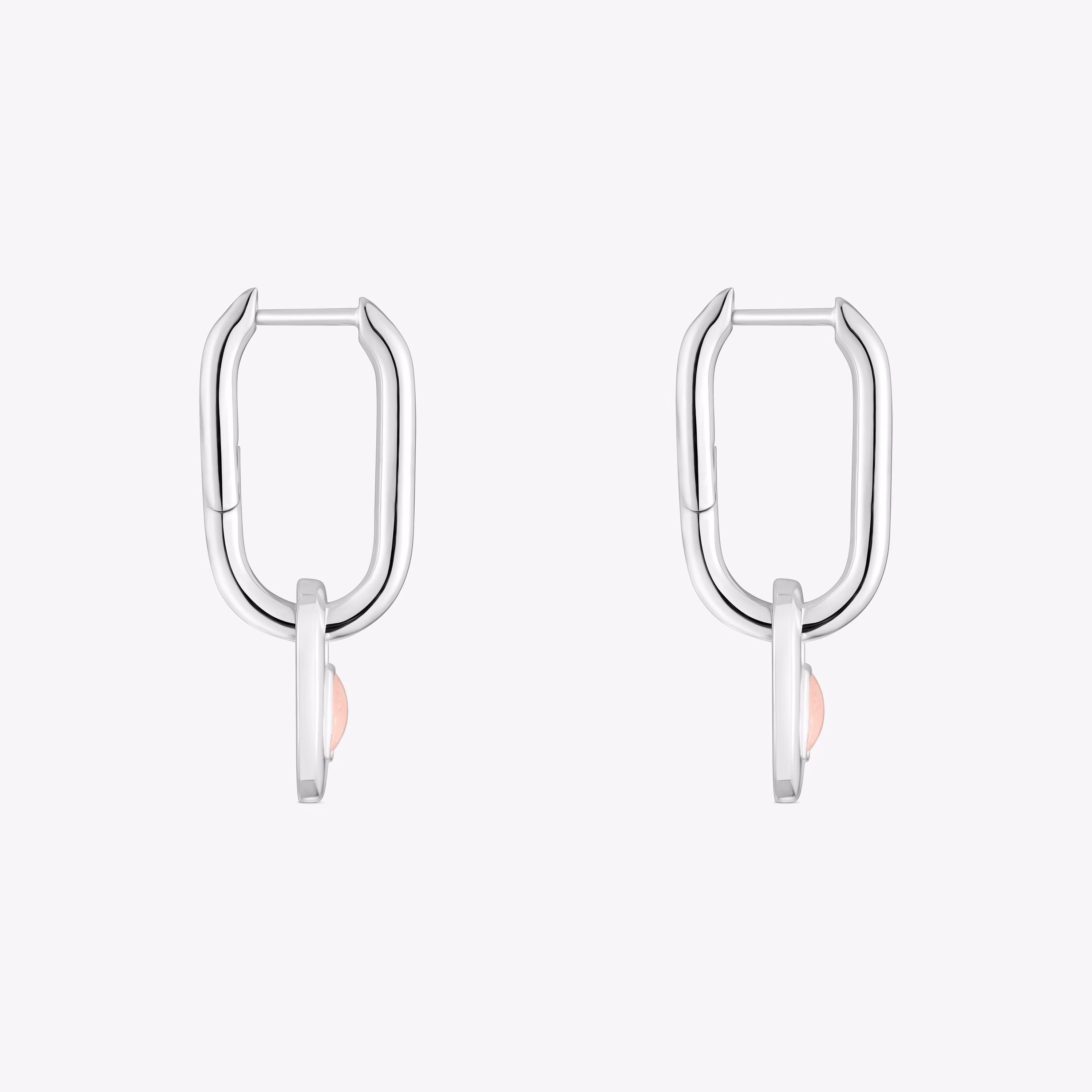 Pendientes aro de plata y cuarzo Camille
