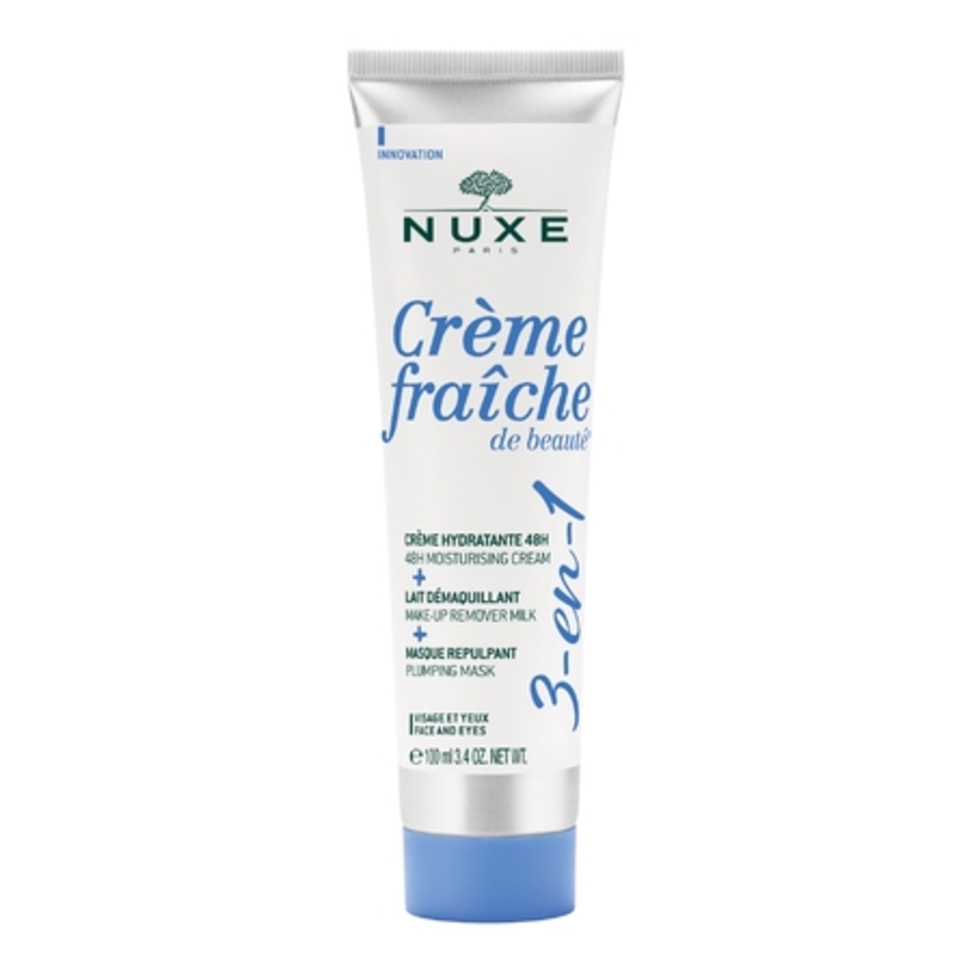 CRÈME FRAÎCHE DE BEAUTÉ®Crème 3-en-1 hydratante 48h + lait démaquillant + masque repulpant