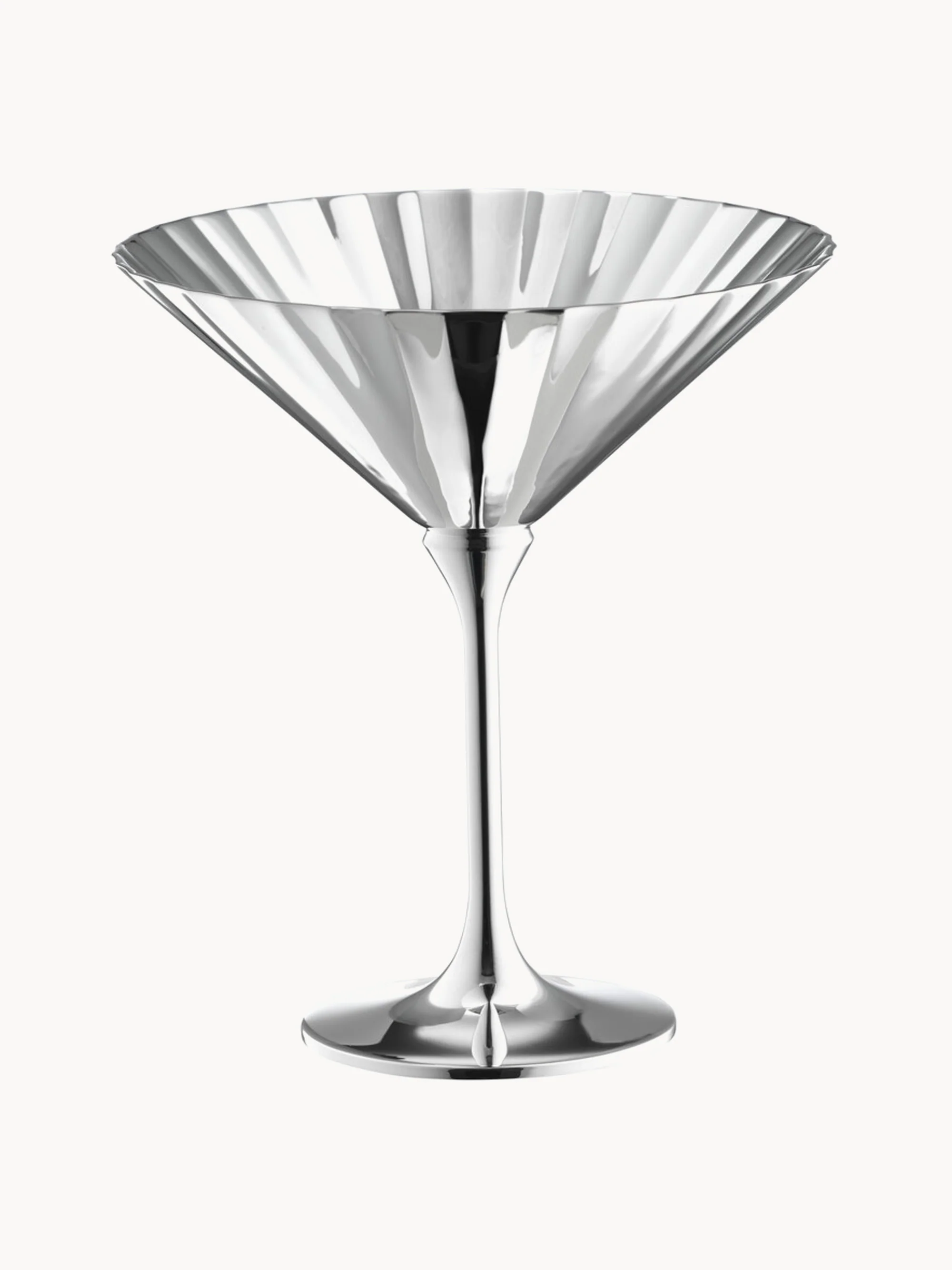 Handgefertigtes, versilbertes Martini-Glas Belvedere