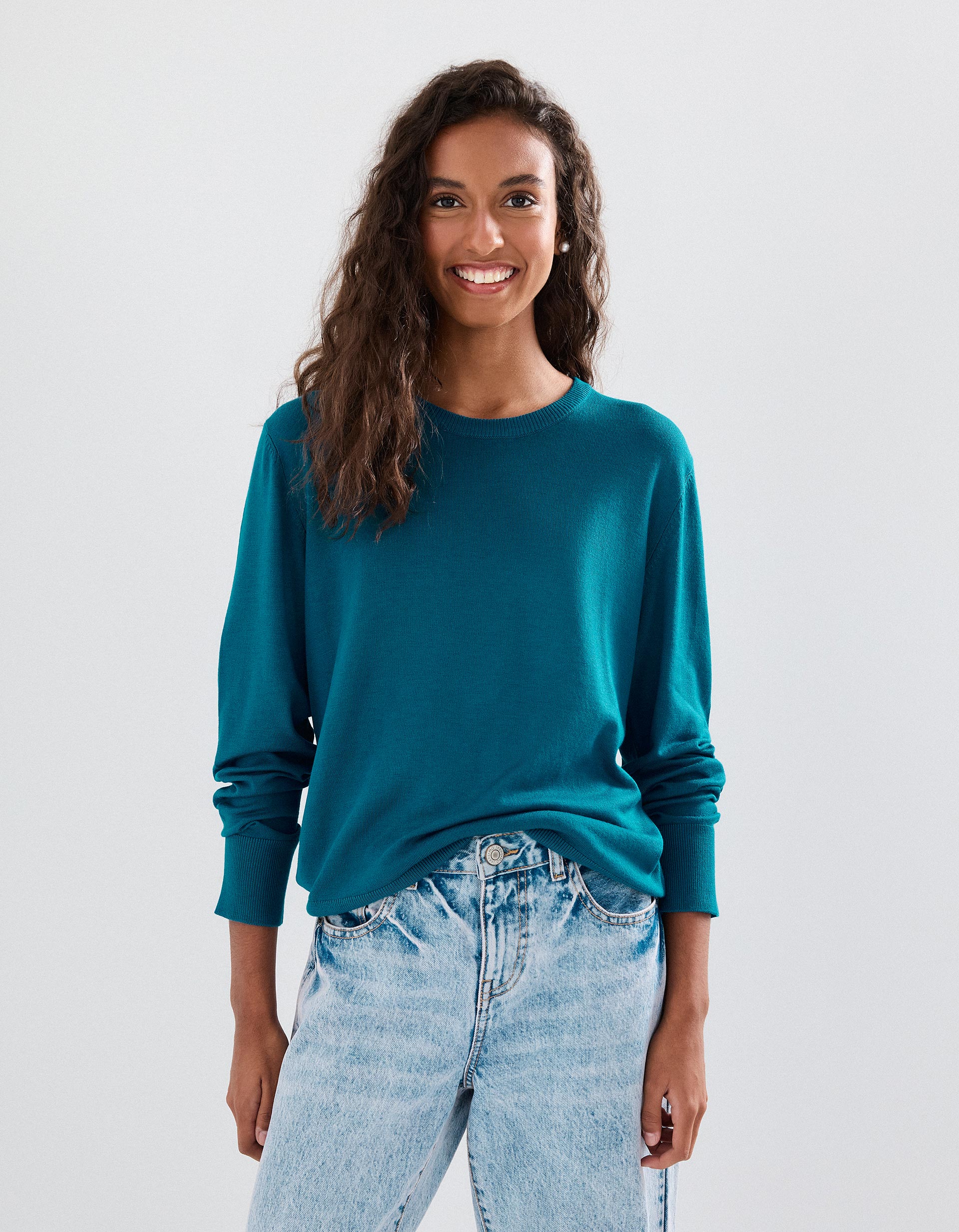 Camisola de Malha, Mulher, Azul