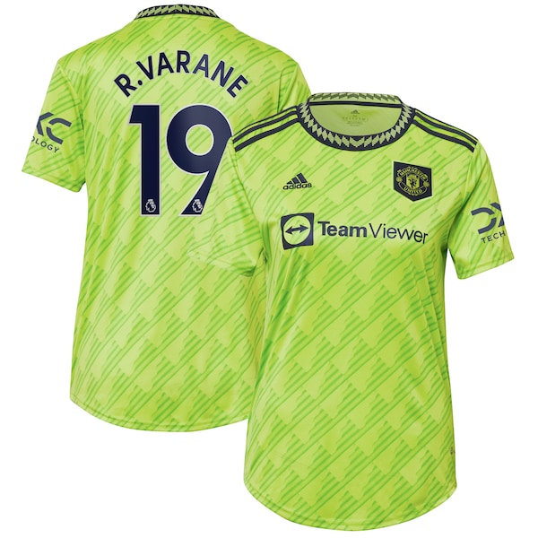 Raphael Varane Manchester United adidas Women's 2022/23 Third Replica Player Jersey - Neon Green