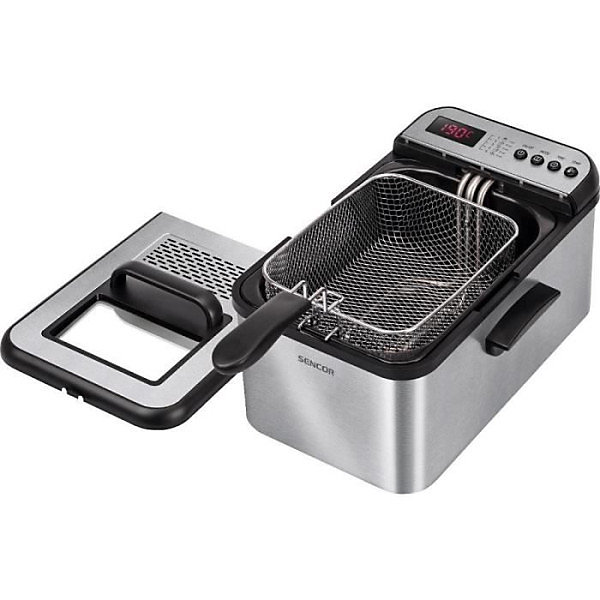 Friteuse Electrique- Sencor - SFR 8200SS - 2200 W - 3,2 L - Noir/Acier Inoxydable