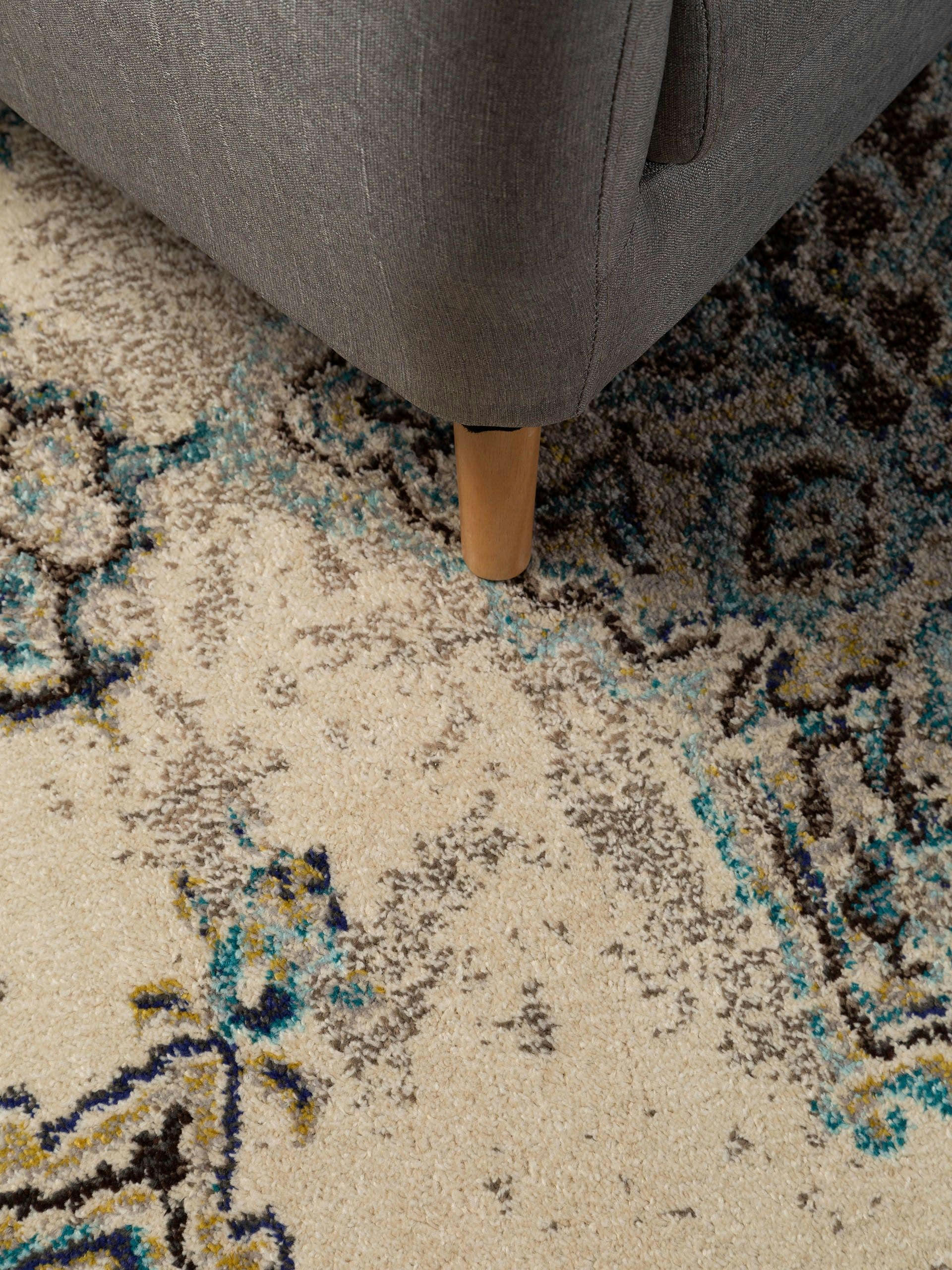 CASA - Tapis beige/turquoise 240x340