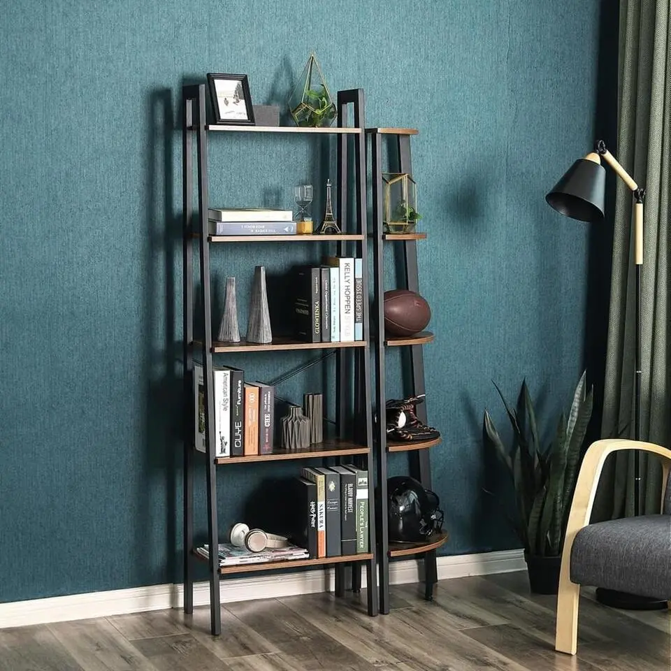 Bobbel Home - Vintage - Kast Met 5 Planken - Zwart/Bruin