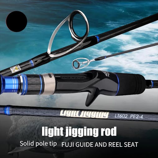 NNEOBA 1.8M 2-Section Fast Jigging Rod Carbon Fiber Saltwater Rod Black