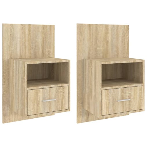 NNEVL Wall-mounted Bedside Cabinets 2 pcs Sonoma Oak