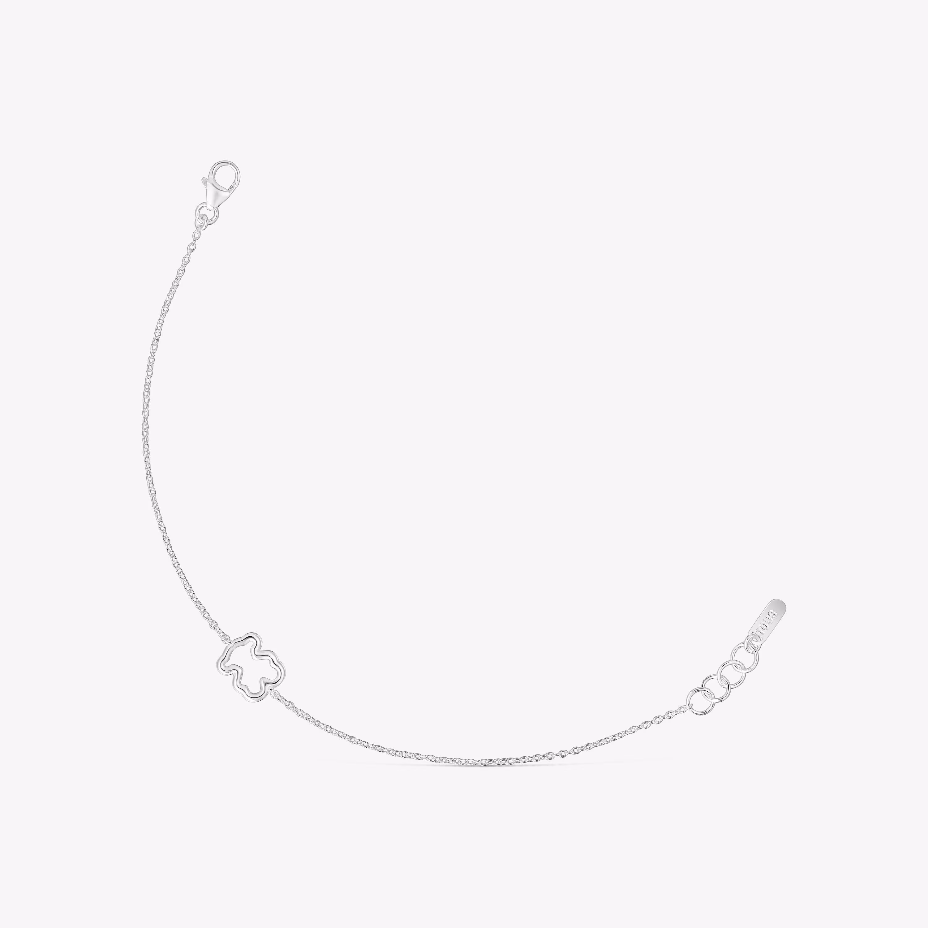 Pulsera cadena de plata y motivo oso New Silueta