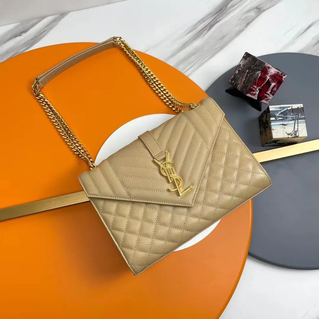 Saint Laurent YSL Envelope Medium 24- Embossed Leather