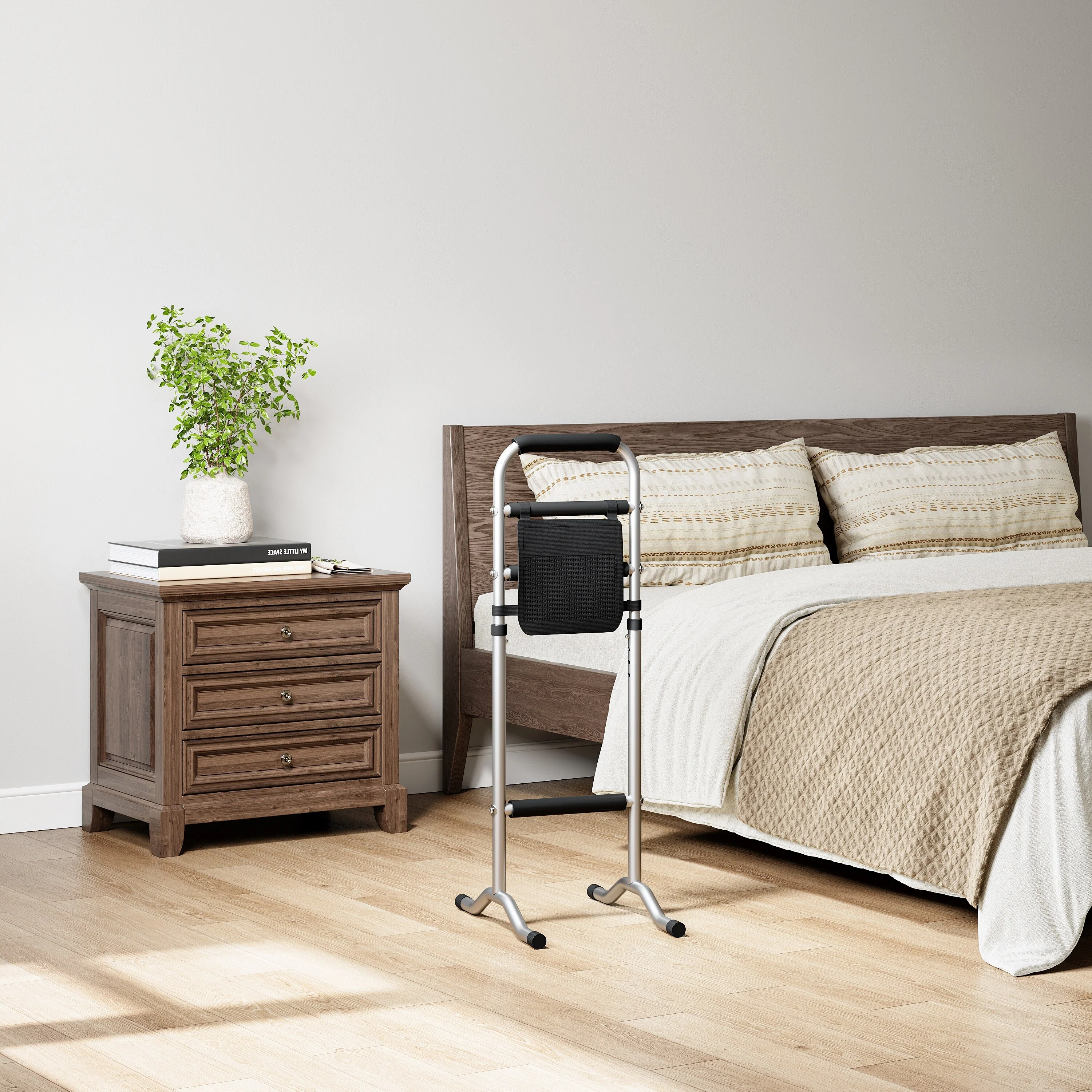 Sturdy Stand Assist with Storge Bag, 4 Levels of Adjustble Height