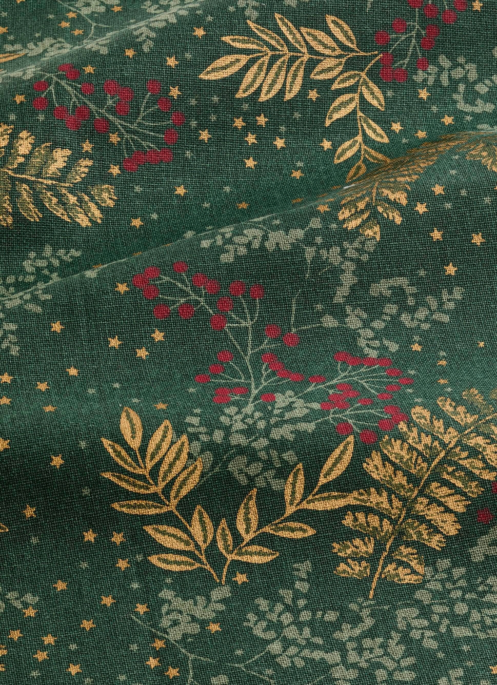 TORCHON FEUILLE DORÉE MULTICOLORE