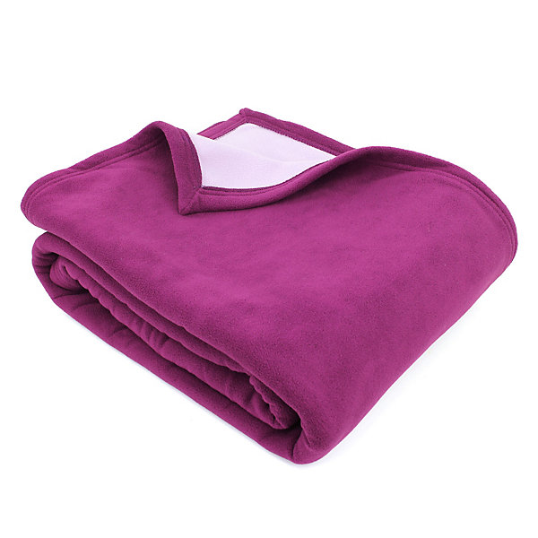 Couverture polaire luxe 180x220 cm 100% polyester 430g/m2 NARVIK Violet Prune