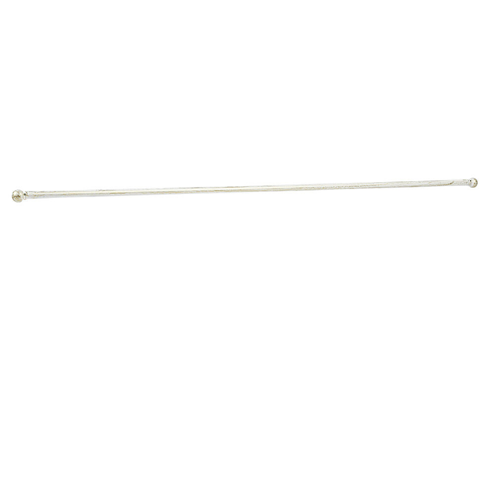 Tringle à vitrage Extensible 80-110 cm embout boule blanc vieilli