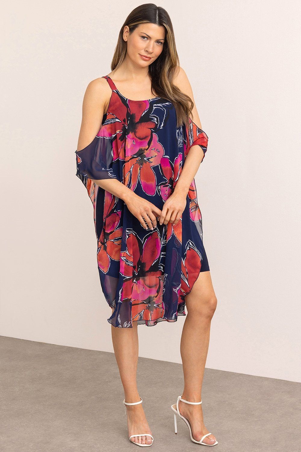 Klass. Bold Floral Printed Textured Dress