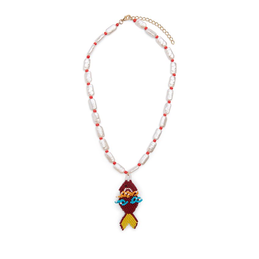 Manfield Multicolor parelketting met visje
