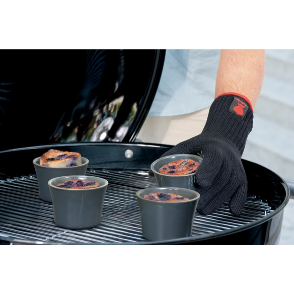 Grillhandschuh-Set, Polyester/Baumwolle/Aramid-Fasern, S/M, schwarz
