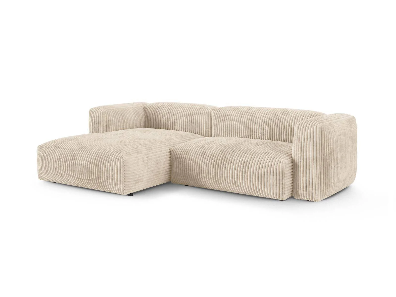 Modulaire hoekbank Martina links ribstof