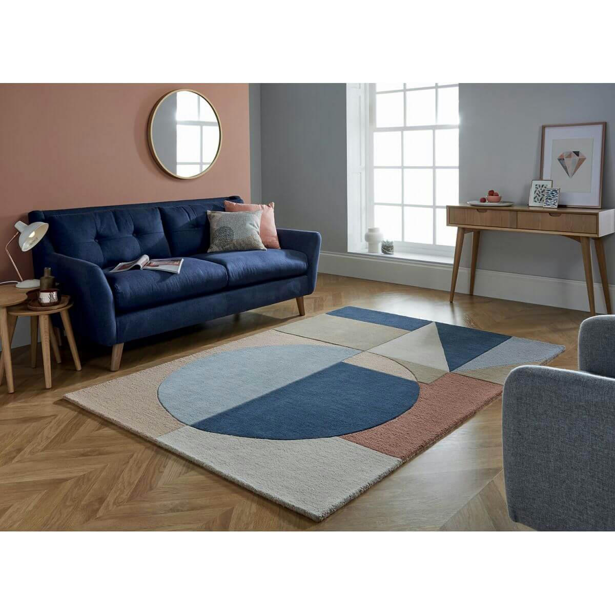 ESRE - Tapis géométrique design en laine multicolore 200x290