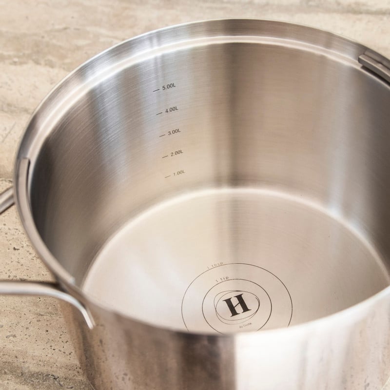 Hugo Kennis soeppan inclusief deksel met afgietsysteem - RVS - &Oslash;24x16 cm