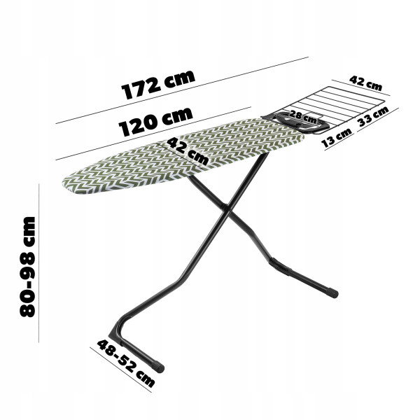 Deska Do Prasowania z Uchwytem 120x42cm Składana