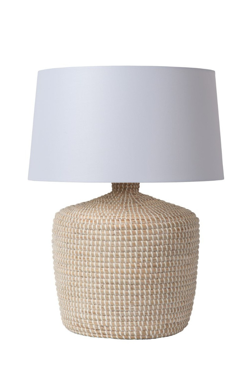 Lampa stołowabeżowo-biała Ambala 1xE27x40W wys:48cm Lucide
