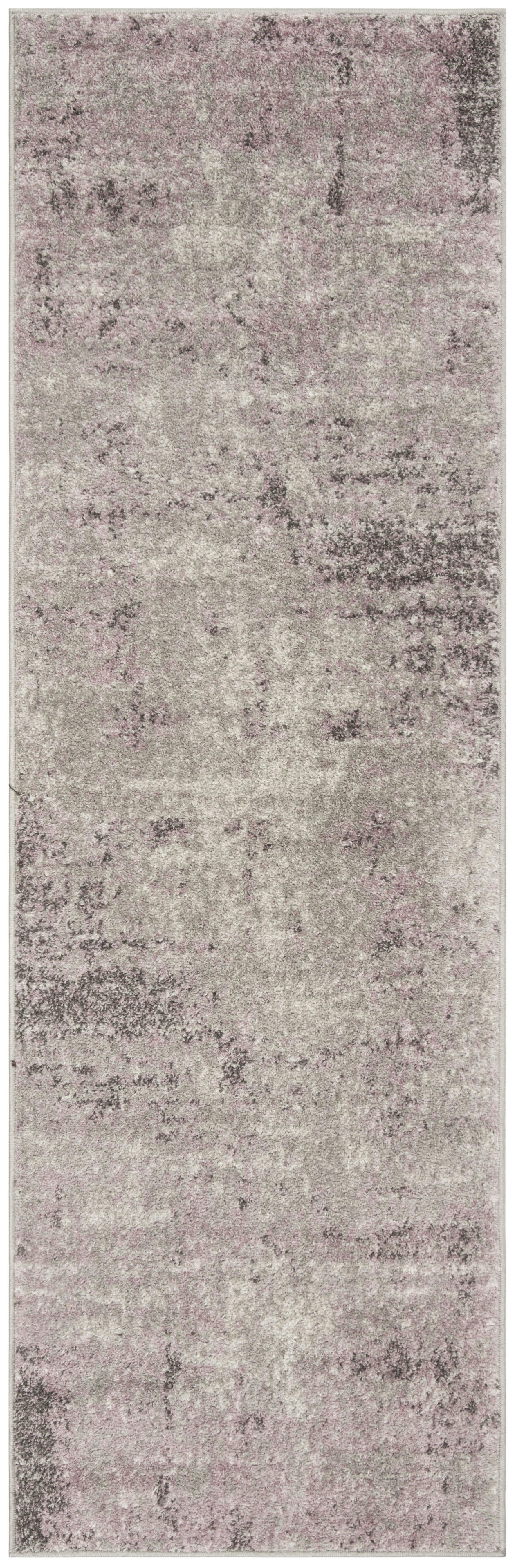 ADIRONDACK - Tapis de salon interieur en gris clair & violet, 76 x 244 cm