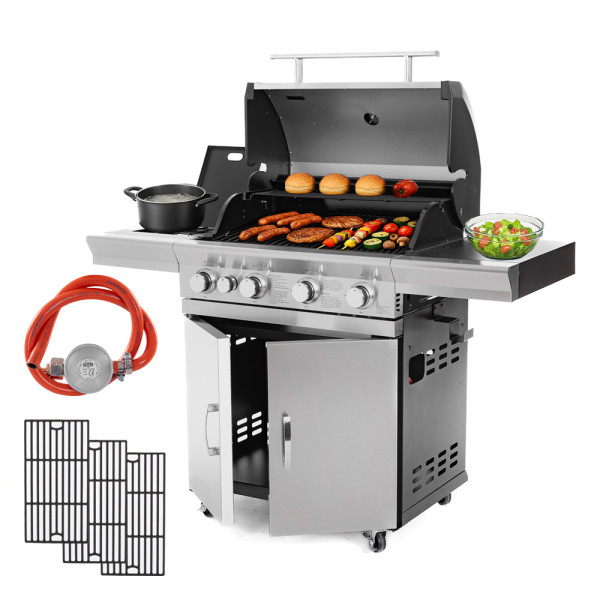 Ogrodowy grill gazowy Warmtec SilverFlame 17,5 kW 4 kółka