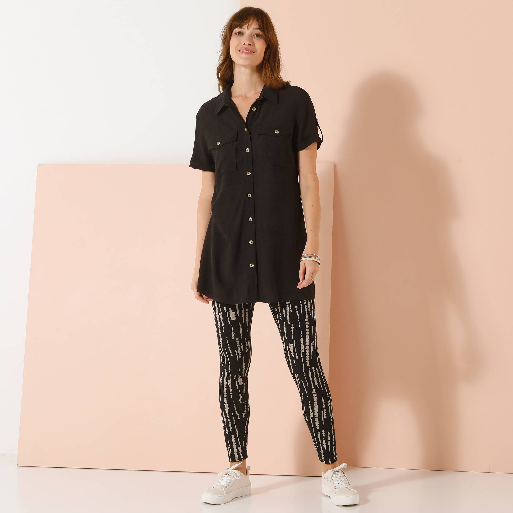 Legging imprimé, taille élastiquée