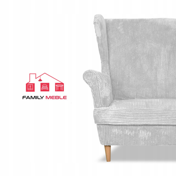 Sofa kanapa uszak Bonito skandynawska sztruks paski Family Meble szara
