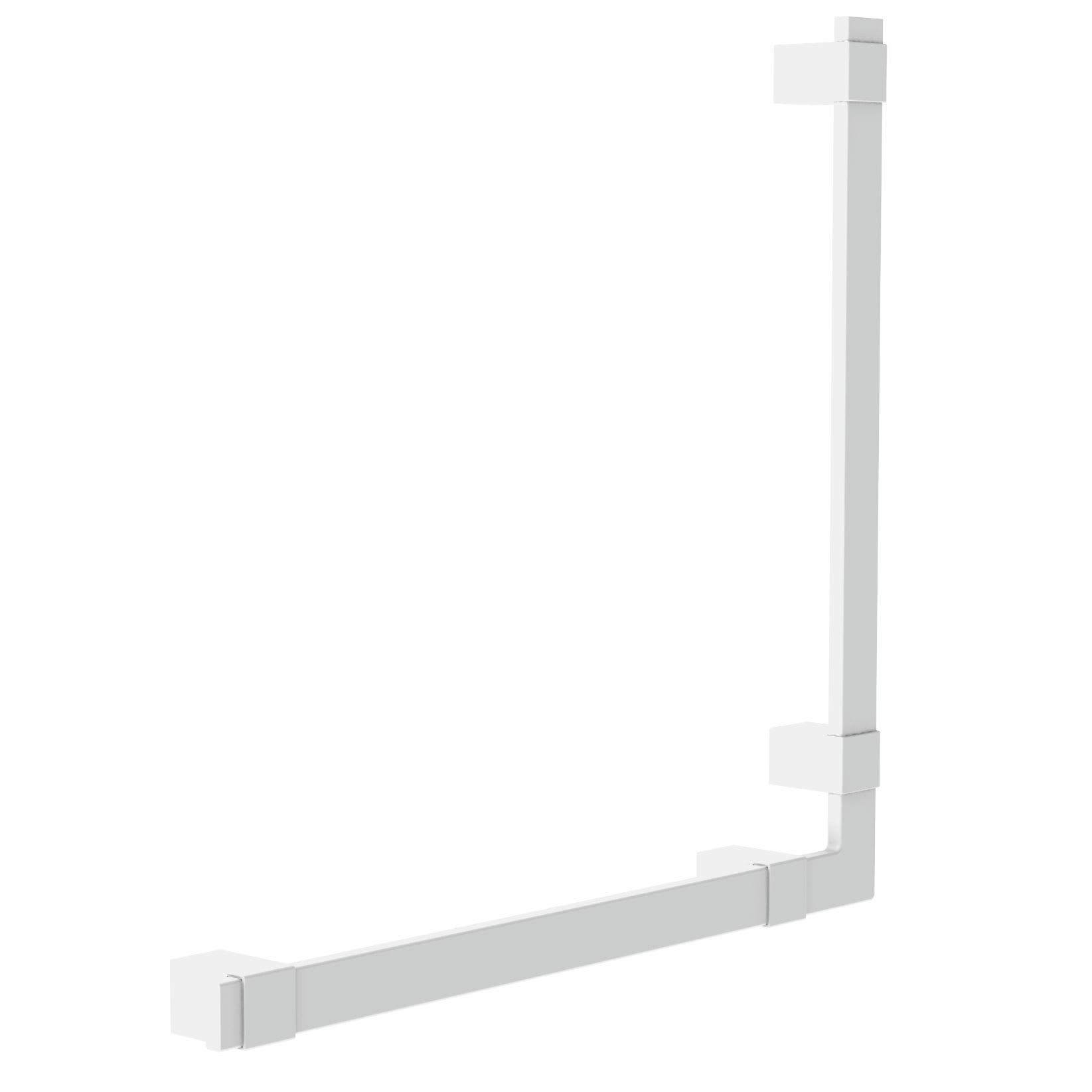 LOFT-GAME - Poignée PMR coudée  Acier inoxydable  Blanc  à fixer au mur