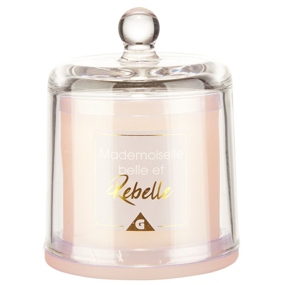 Bougie cloche message senteur Vanille rose