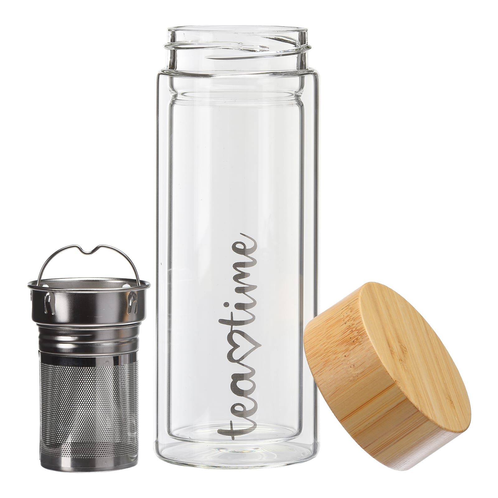 Doppelwand-Isolierflasche Tea Time Klar, ⌀ 8 cm, H 195 mm