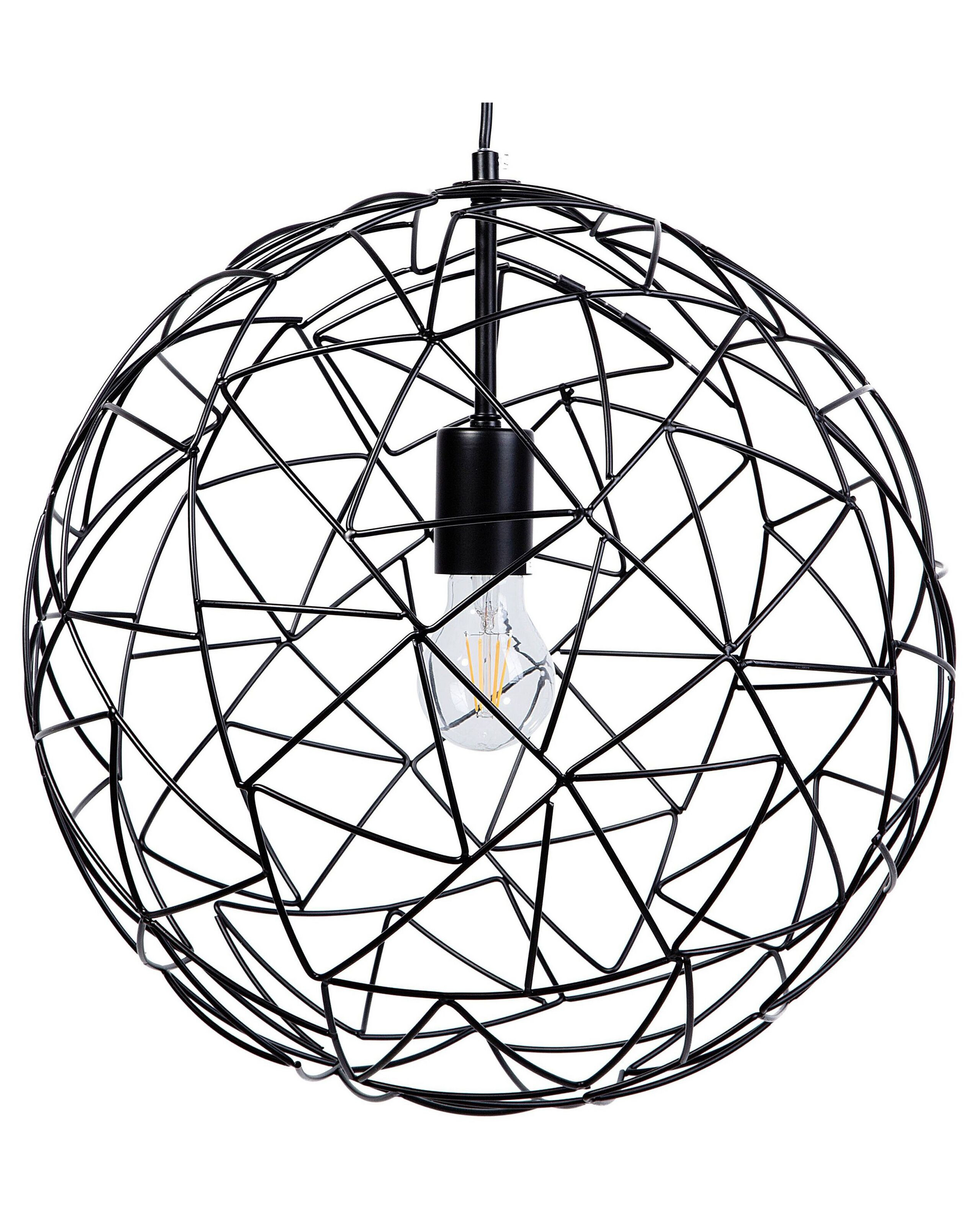 Lampa wisząca metalowa okrągła czarna