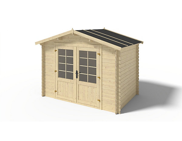 Abri de jardin en bois - 6m2 - 3x2m - Ep. 28mm - Couleur: naturel - DOM420