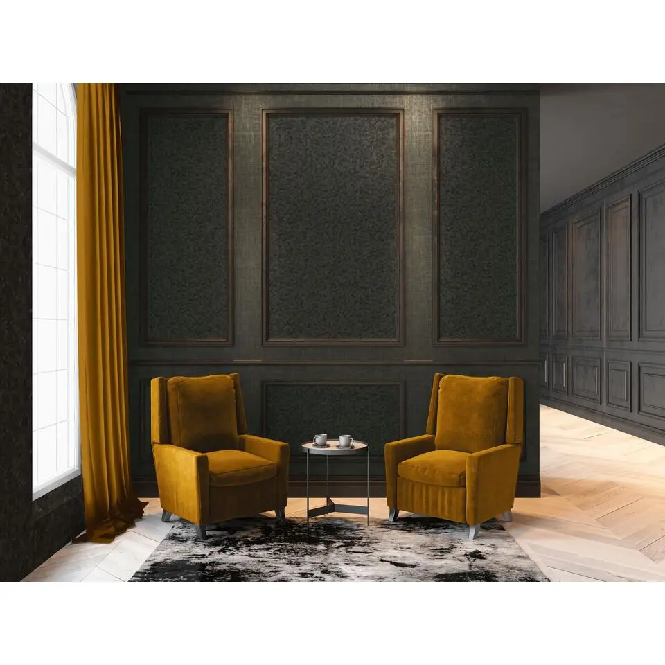 Livingwalls behang figuratief motief zwart - 53 cm x 10.05 m