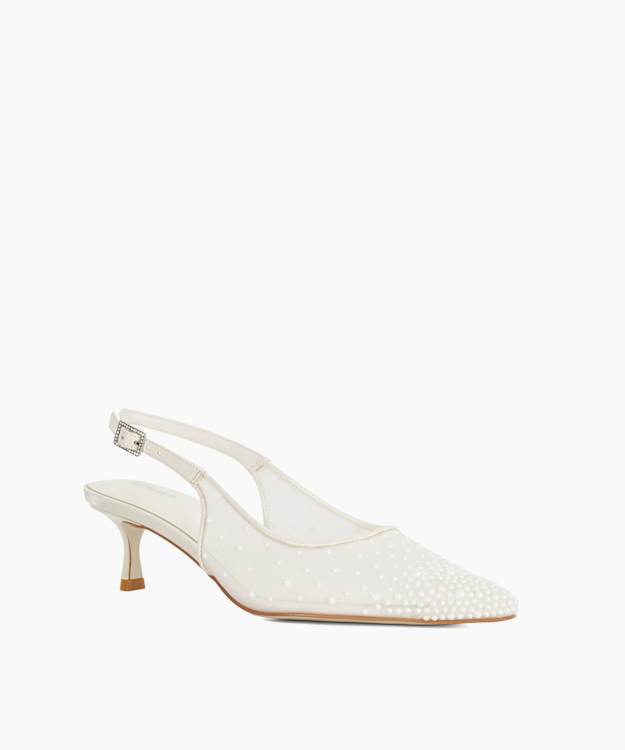 Companionshi Ivory - Kitten Hee Bridal Sling-back Shoes