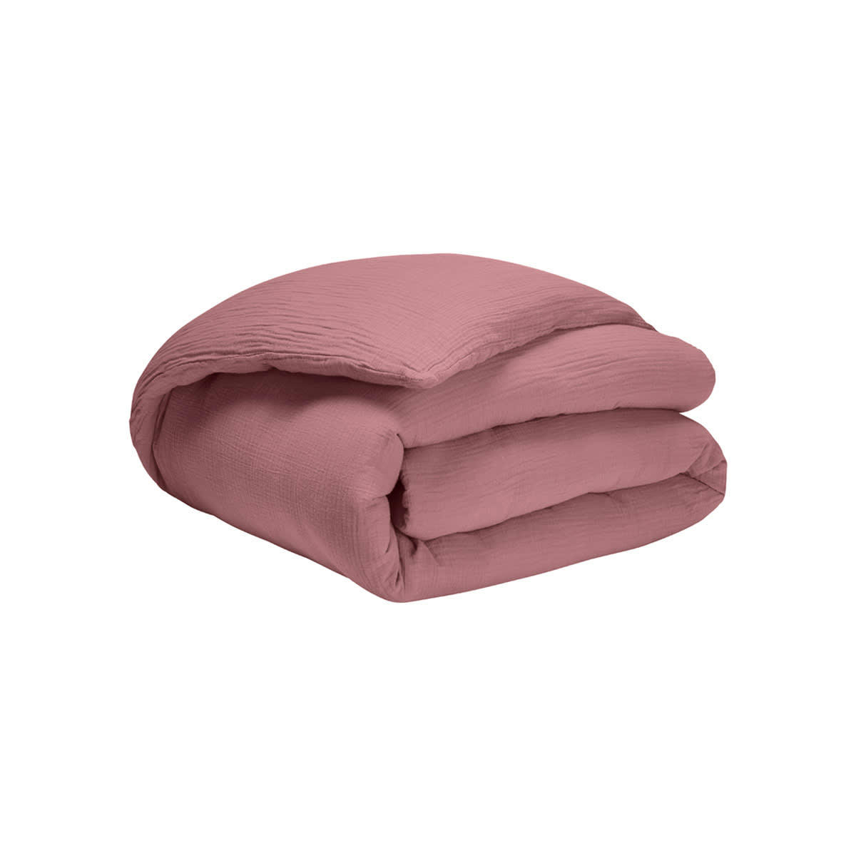 TENDRESSE - Housse de couette en gaze de coton rose 260x240