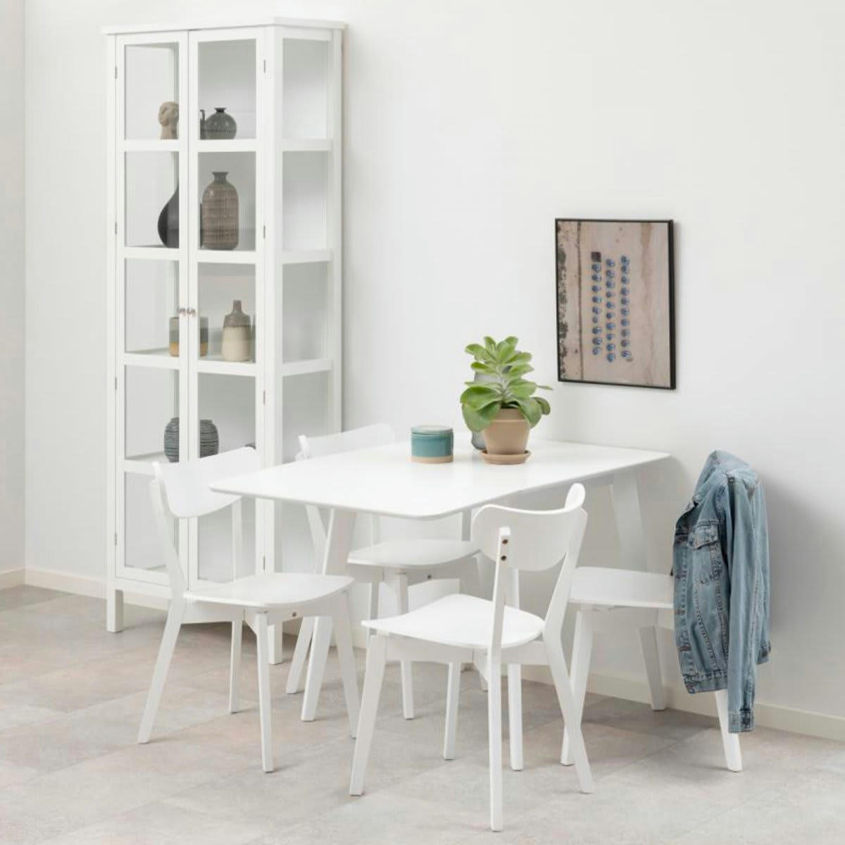 ROXIF - Lot de 2 chaises modernes en bois blanc