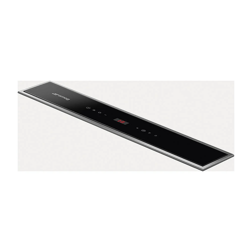 60cm Island Downdraft Hood Stainless Steel and Black Glass