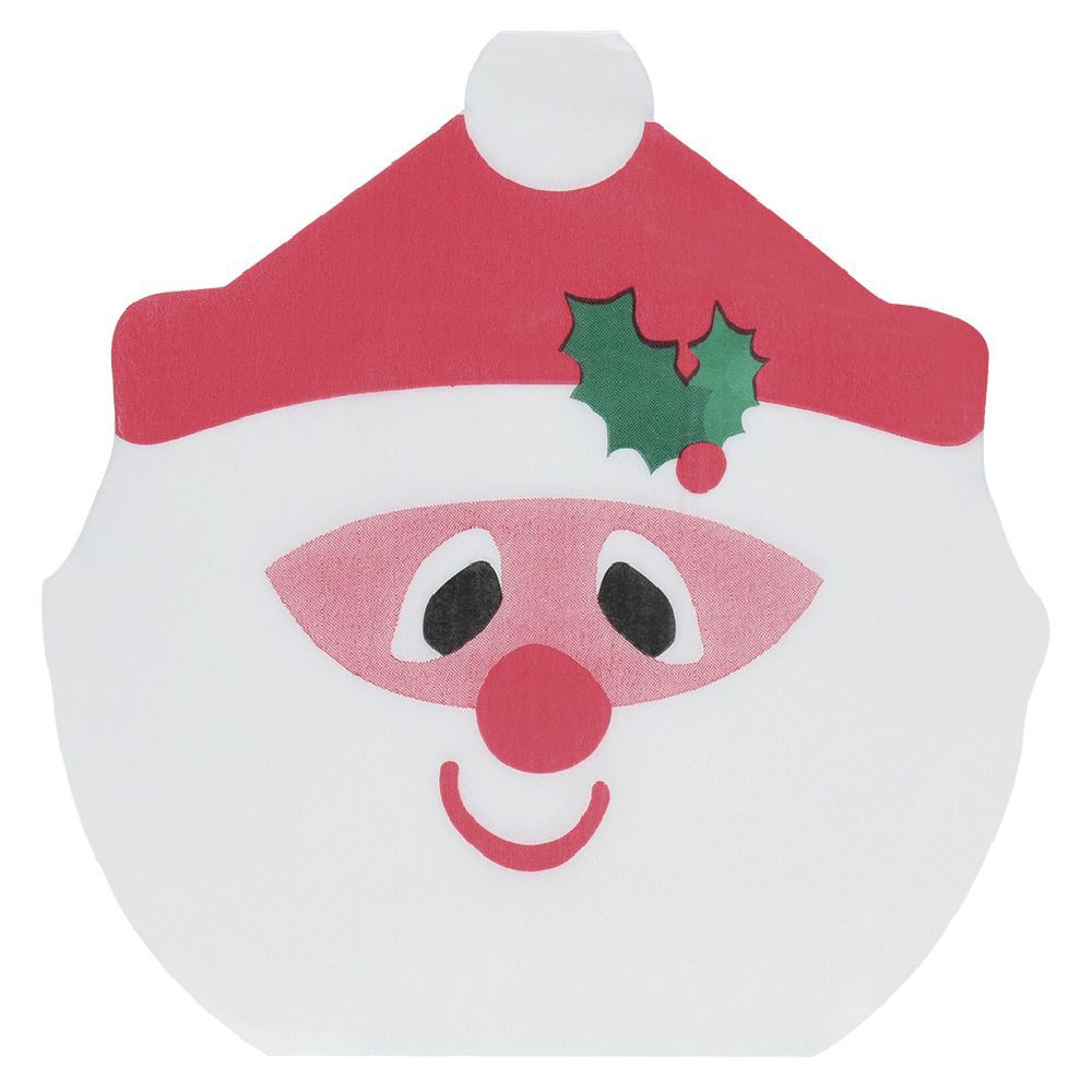 Serviette en papier forme Père No&euml;l rouge et blanc 18x18cm 12 pièces