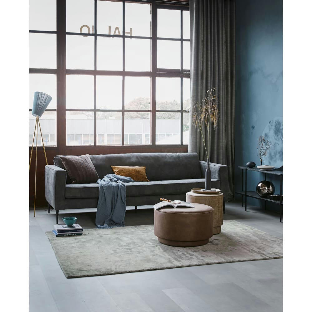 CREW - Canapé 3 places en suédine gris foncé