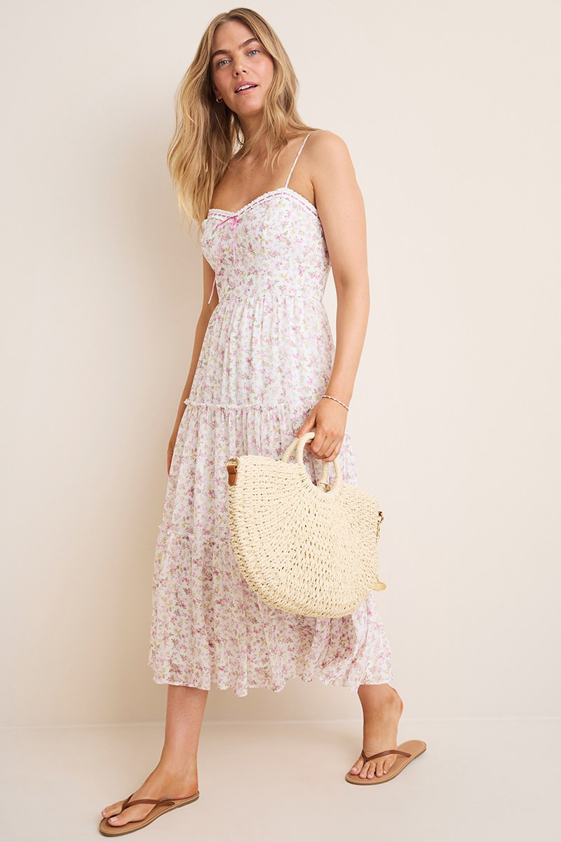 Ruby Tiered Floral Midi Dress