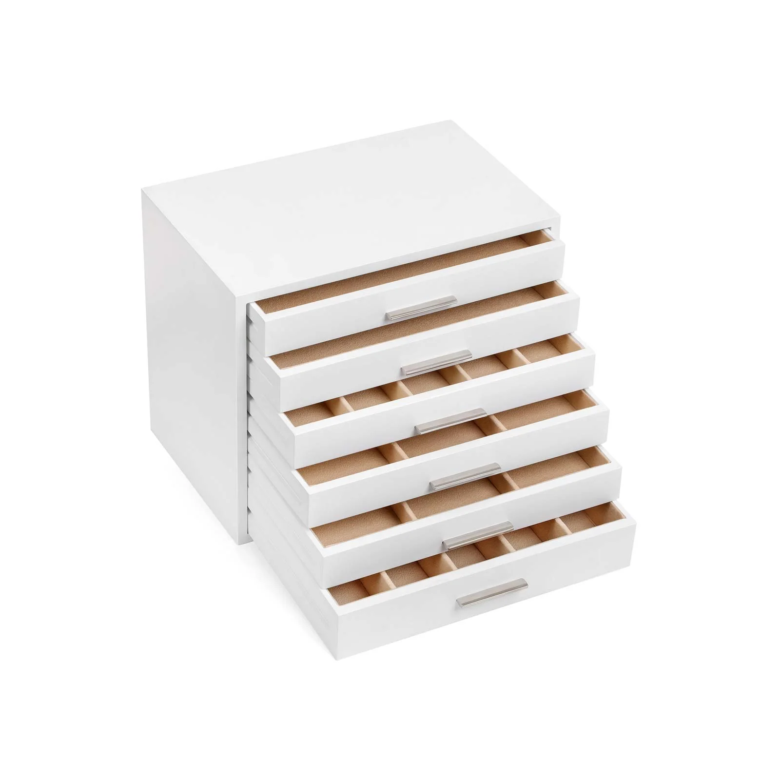 Boîte à bijoux 6 tiroirs blanc