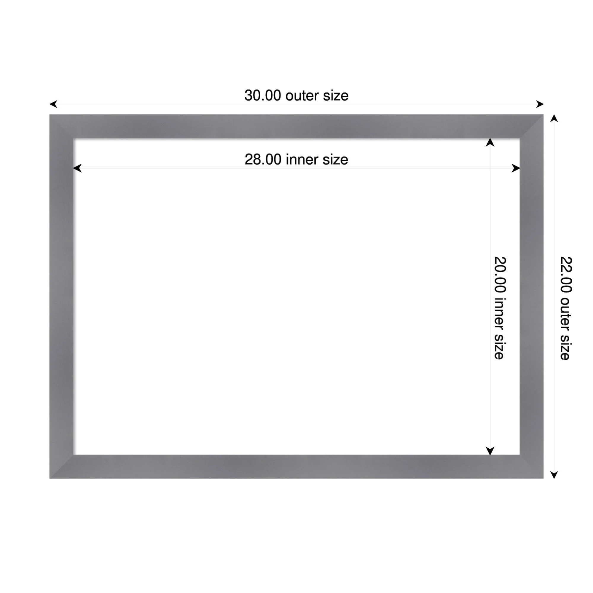 Amanti Art Edwin Grey Framed Dry Erase Magnetic Board