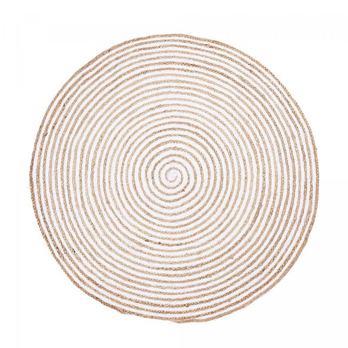 SPIRALTRY - Tapis rond en jute blanc 100x100 rond