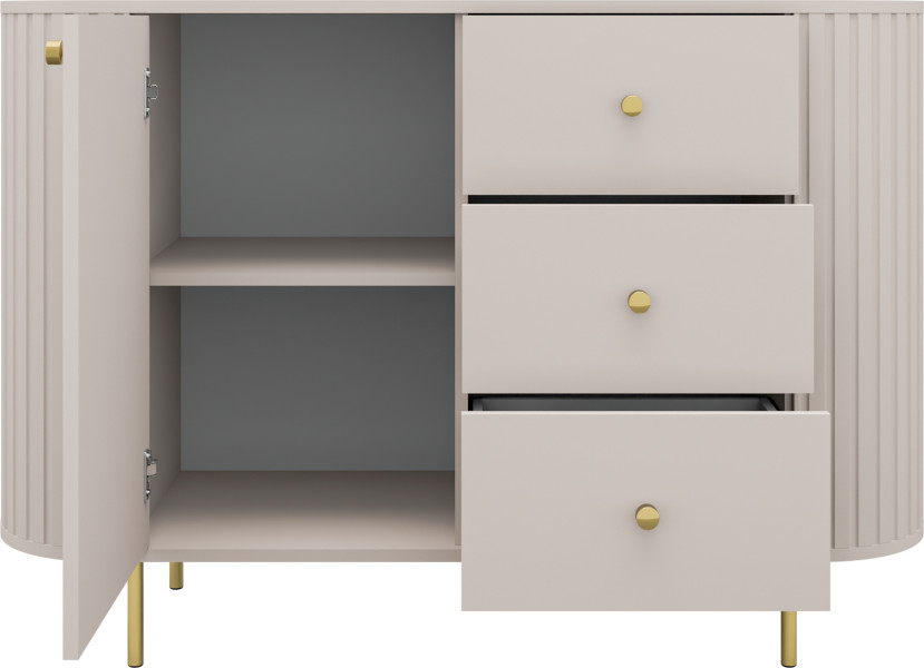 Komoda 123 cm z szufladami OVENTO beż piaskowy